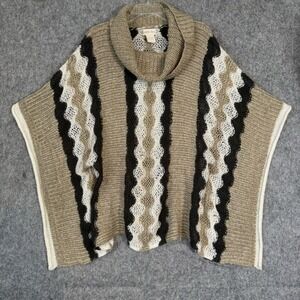 VTG Country Door Crochet Poncho Womens L/XL Grannycore Bohemian Boho Art to Wear